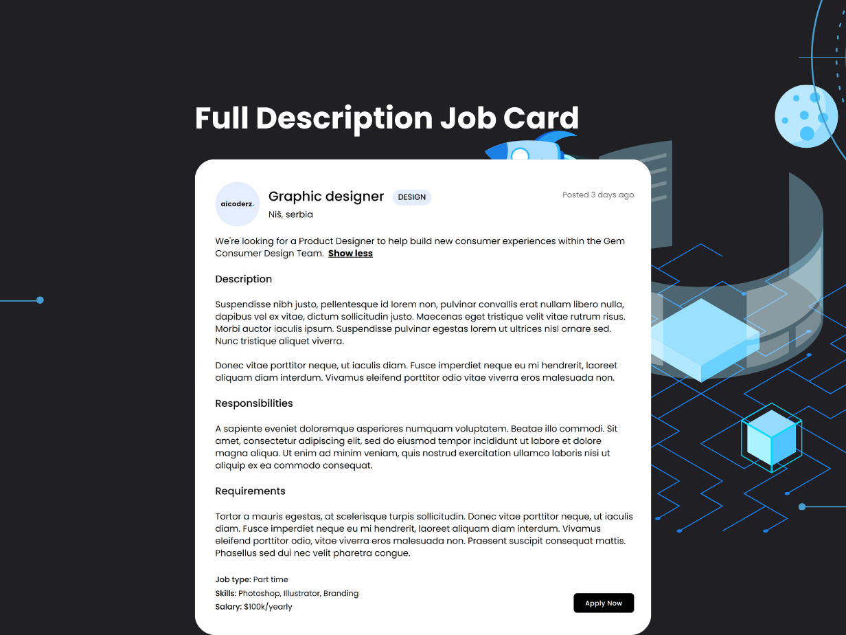 Full Description Job Card