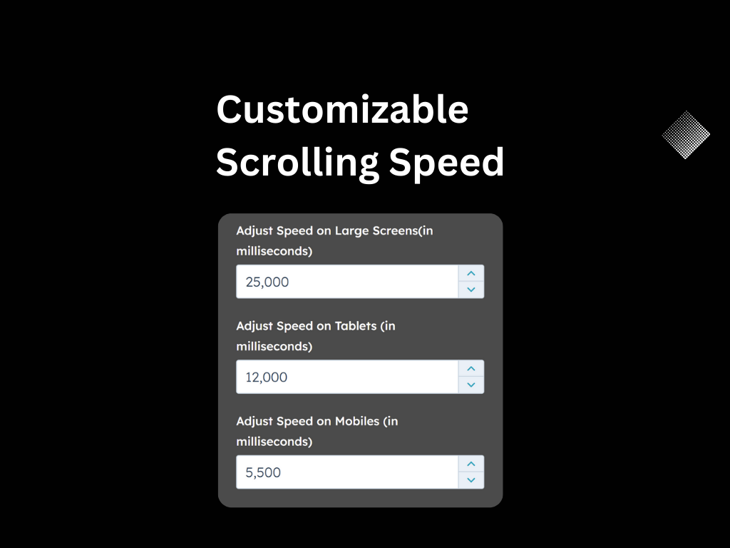 Customizable Scrolling Speed