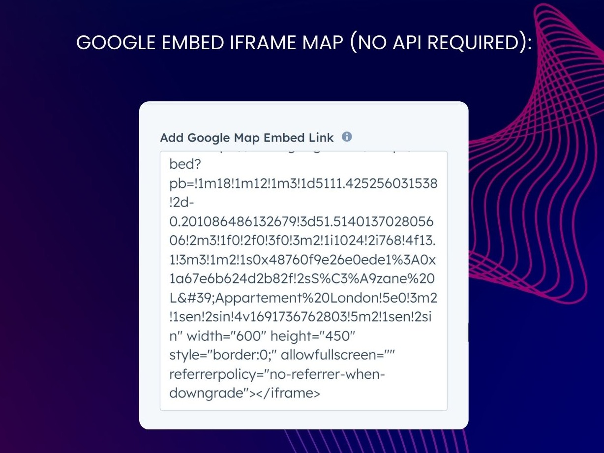 Google Embed Iframe Map (No API Required):