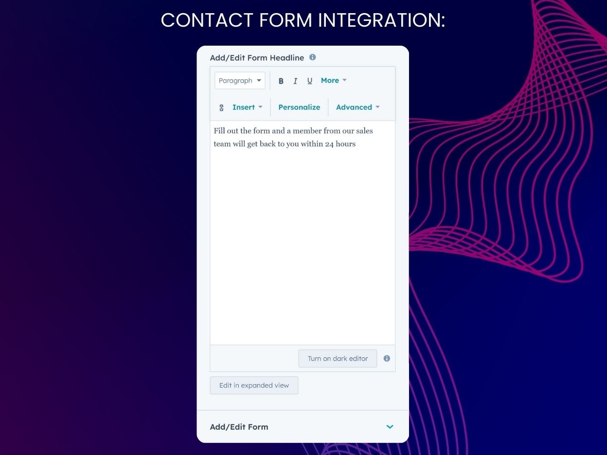 Contact Form Integration: