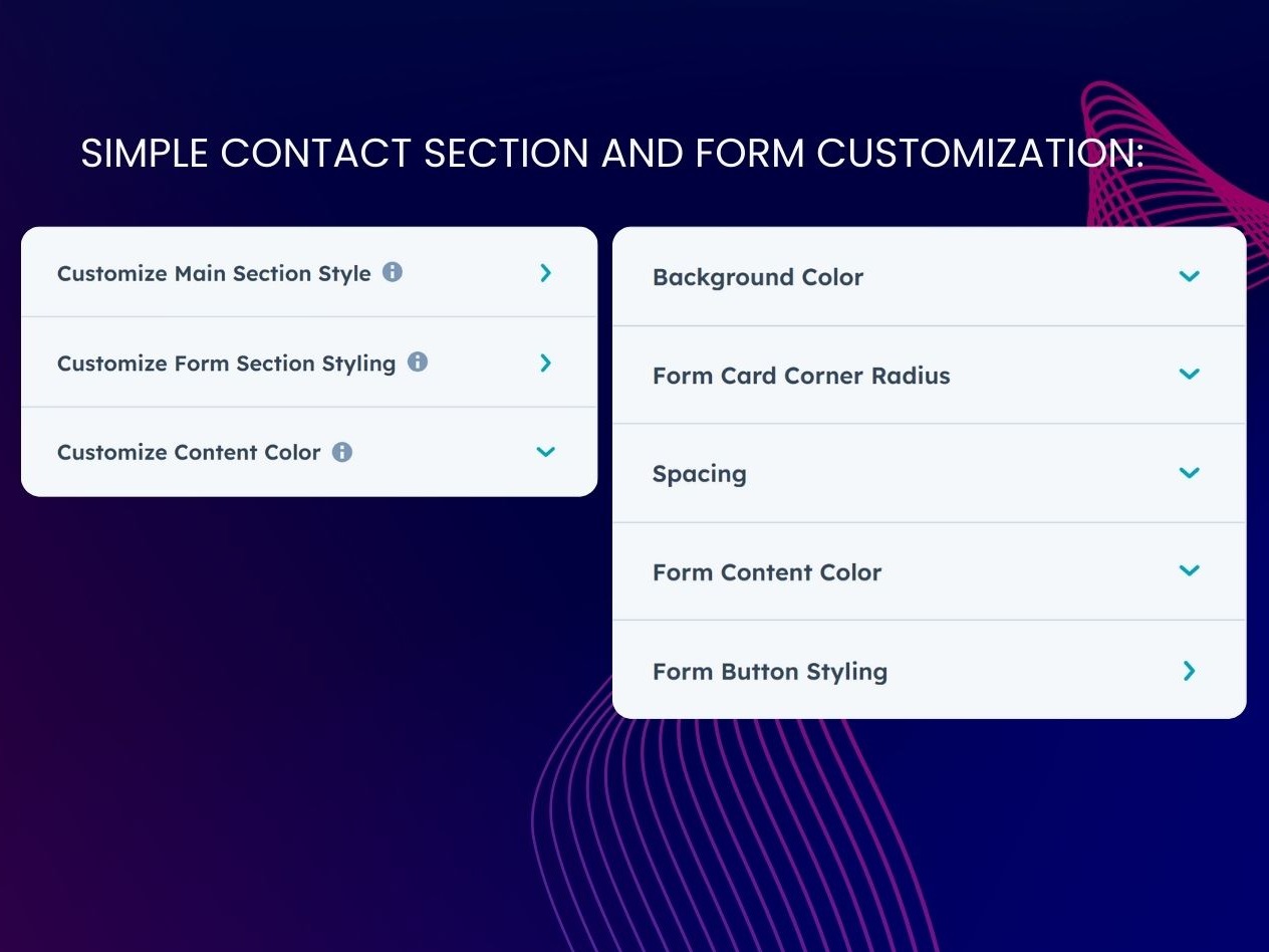 Simple Contact Section and Form Customization: