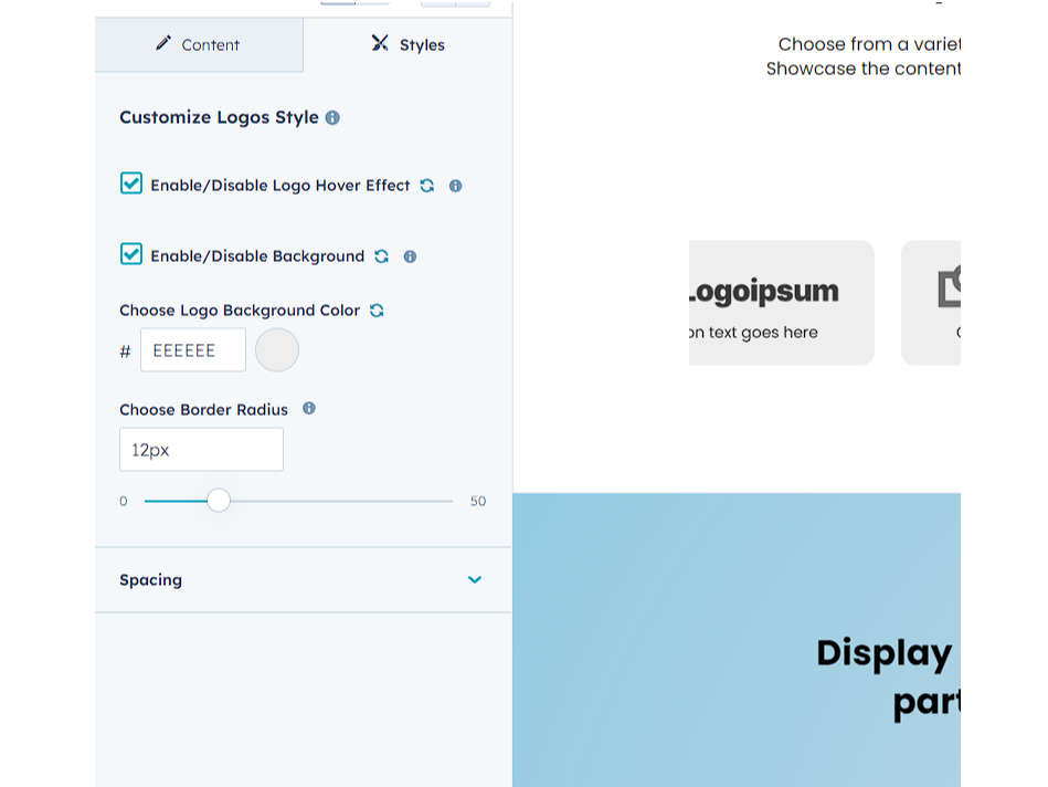 Logo Background Customization